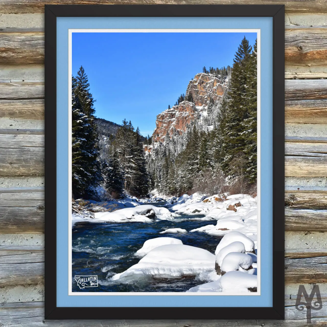 Gallatin Canyon Winter, framed poster