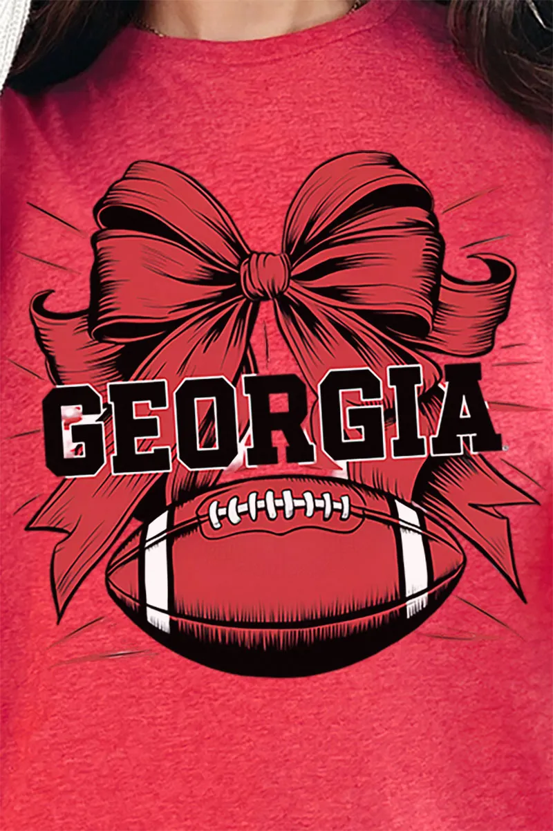 Georgia Coquette Ribbon Short Sleeve Relaxed Fit T-Shirt