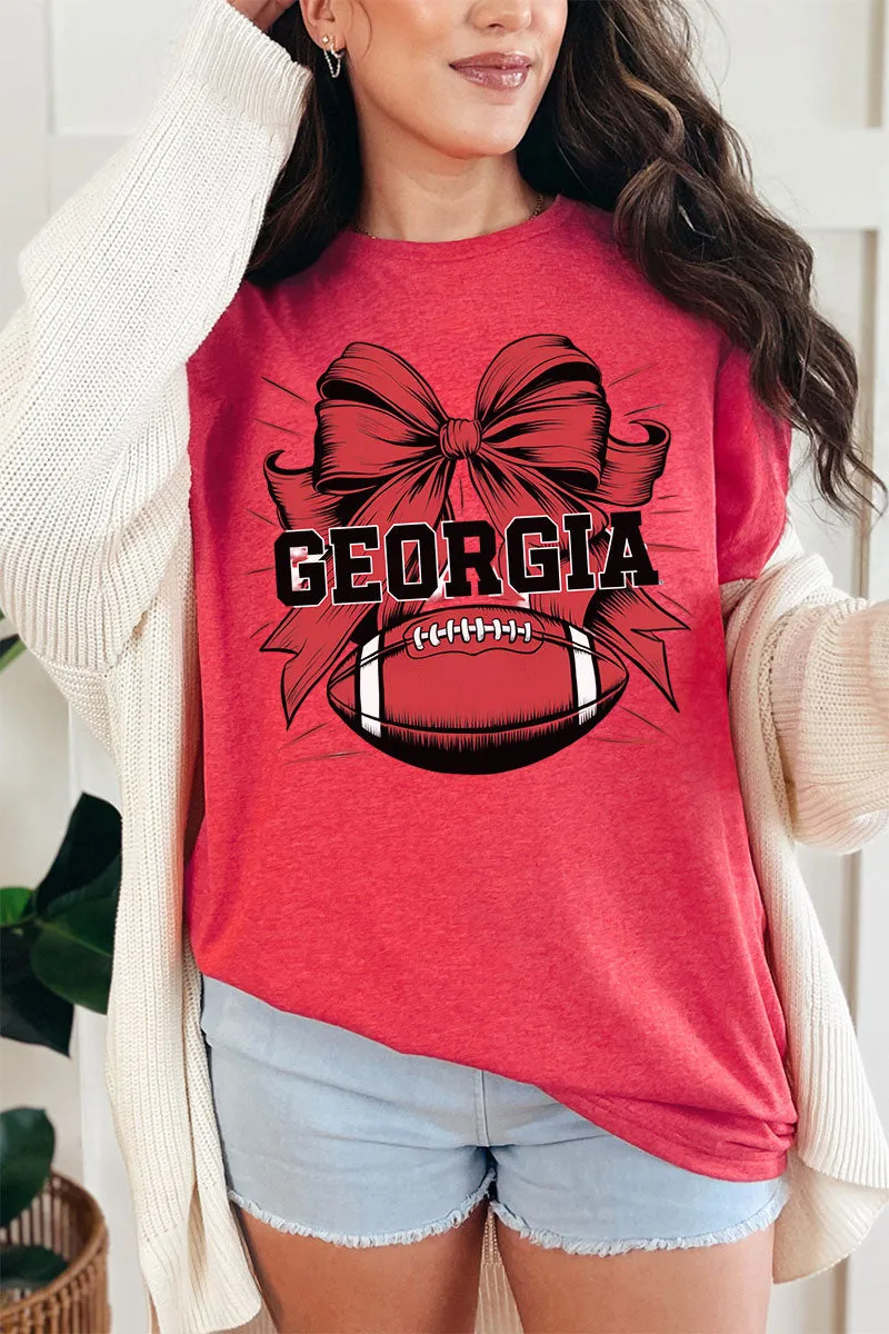 Georgia Coquette Ribbon Short Sleeve Relaxed Fit T-Shirt