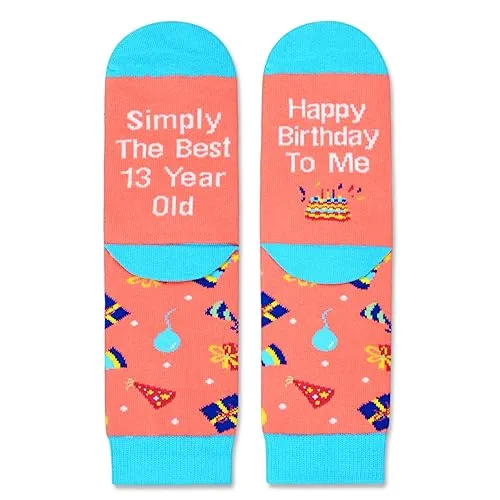Gifts for 13 Year Old Girls 13th Birthday Gifts, Gifts for Girls age 13, Crazy Silly Funny 13 Year Old Socks for Girls