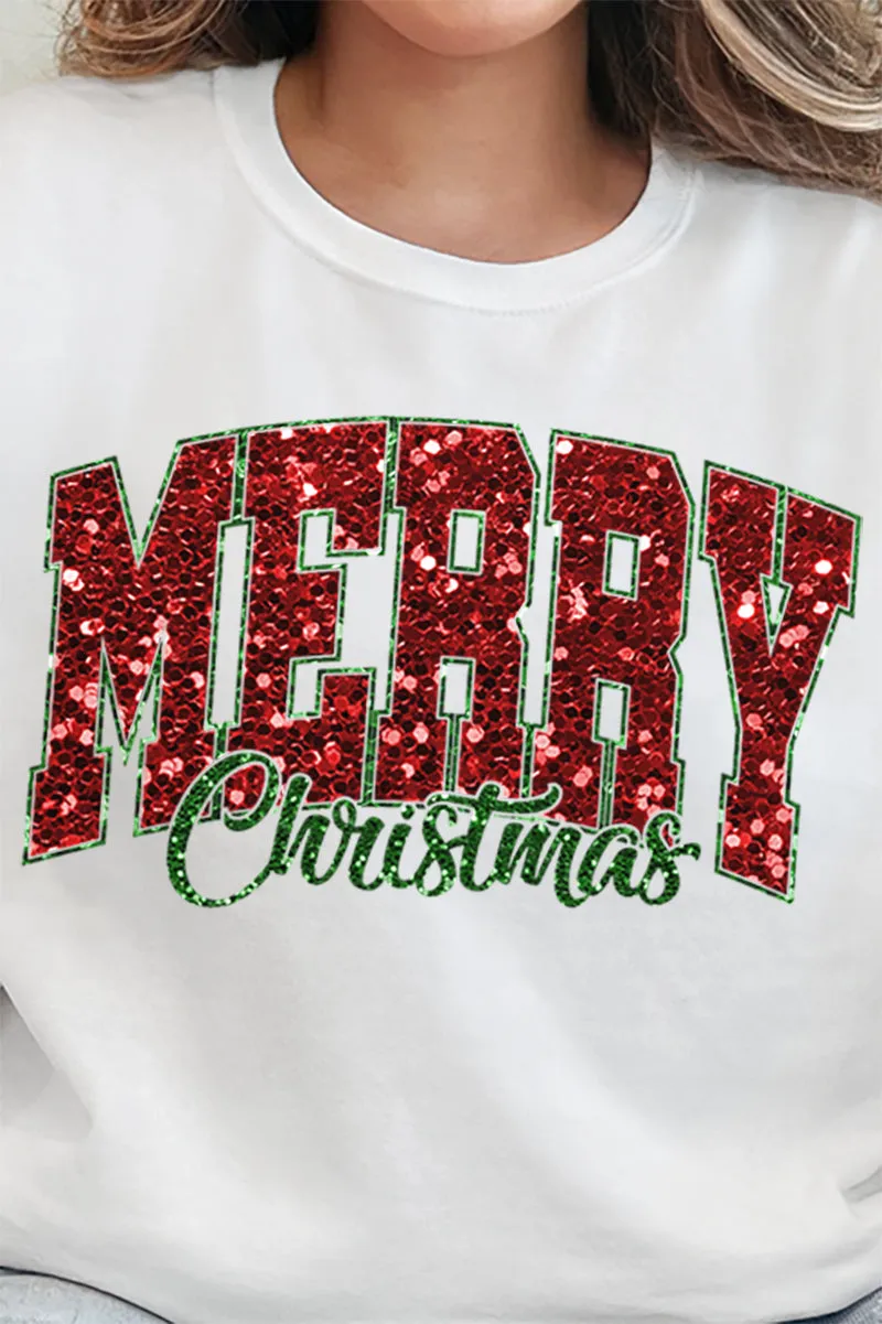 Glitz Merry Christmas Heavy-weight Crew Sweatshirt
