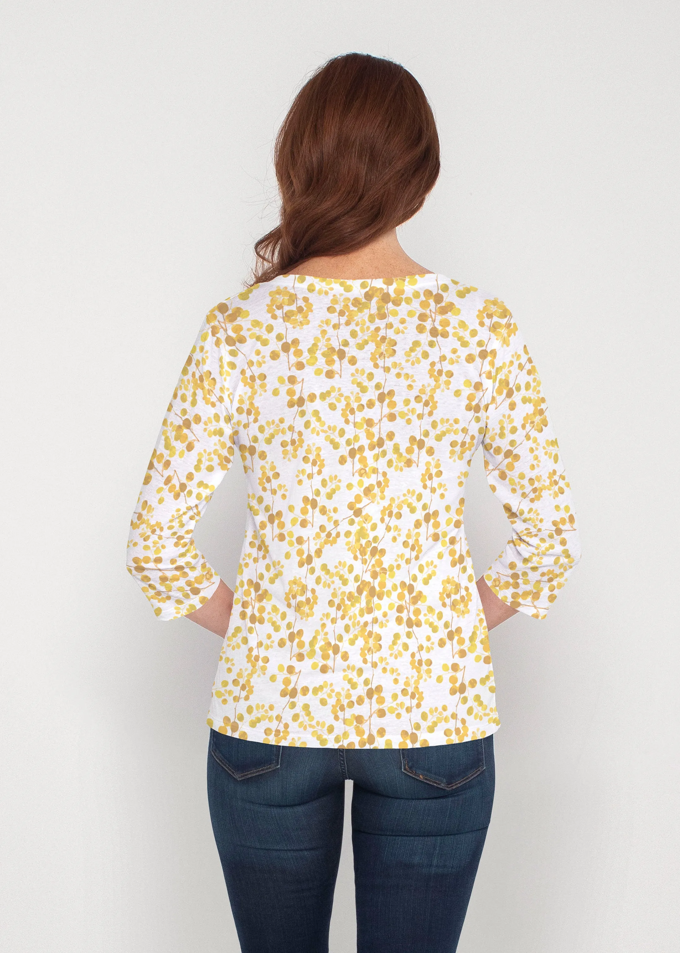 Golden Pome (7846) ~ Signature 3/4 Sleeve V-Neck Top