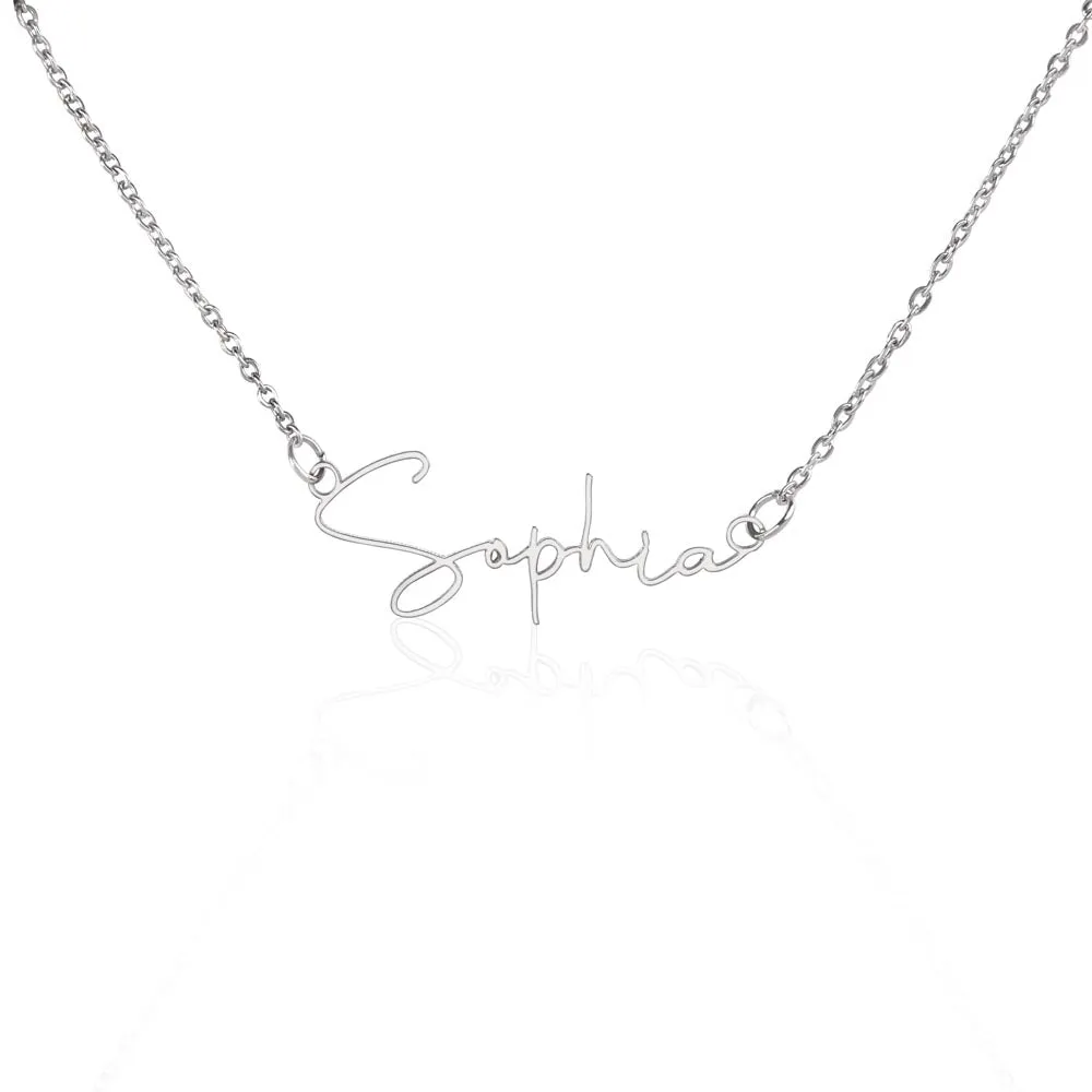 Graduation Gifts for Her, Signature Name Necklace for Daughter