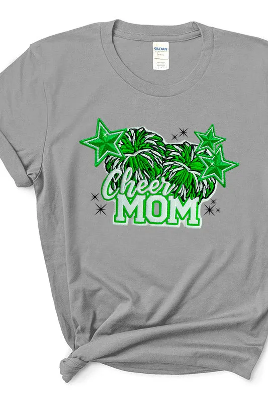 Green Cheer Mom Short Sleeve Relaxed Fit T-Shirt