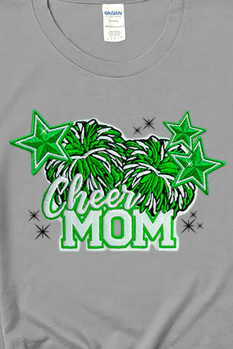 Green Cheer Mom Short Sleeve Relaxed Fit T-Shirt