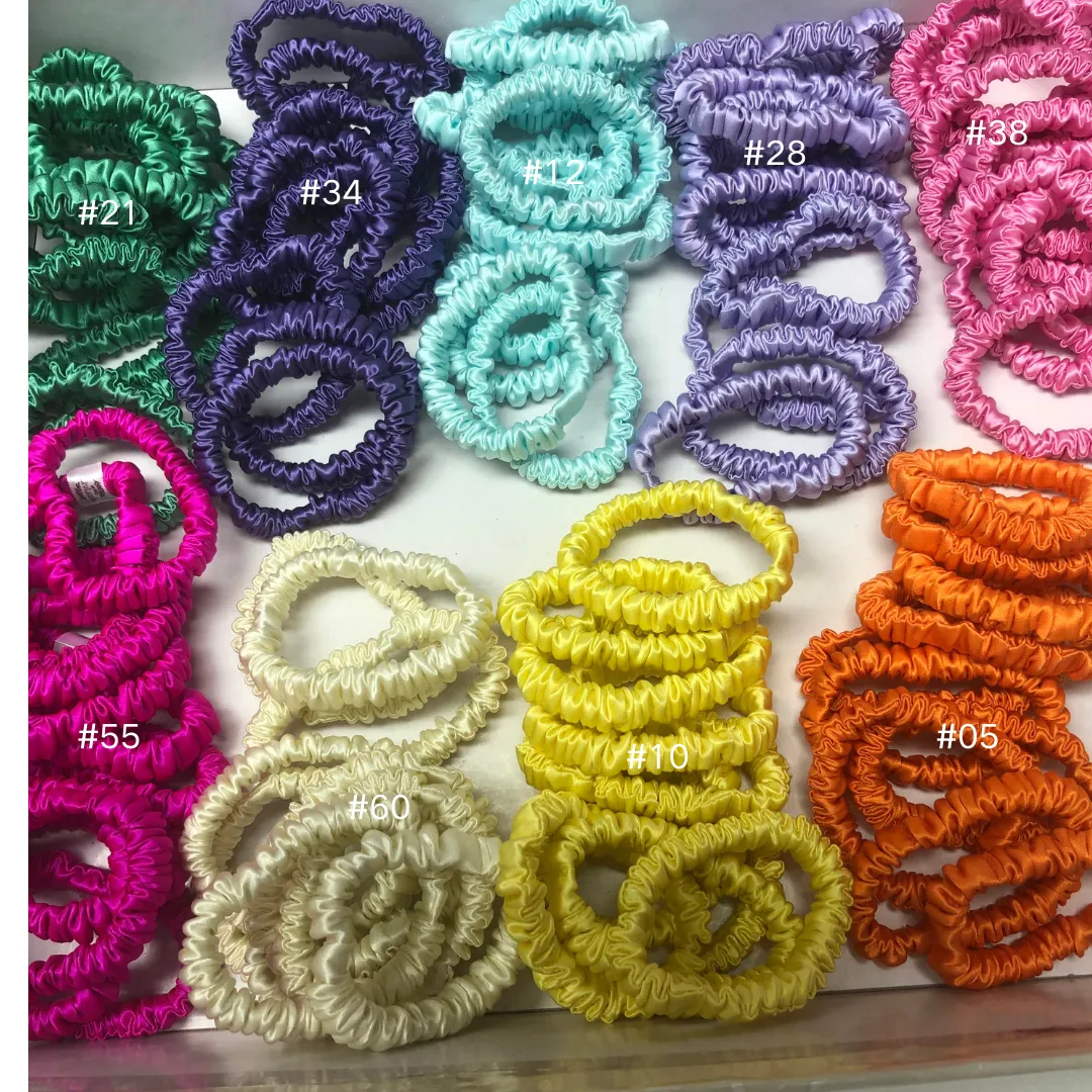 Green silk scrunchies mini Forest