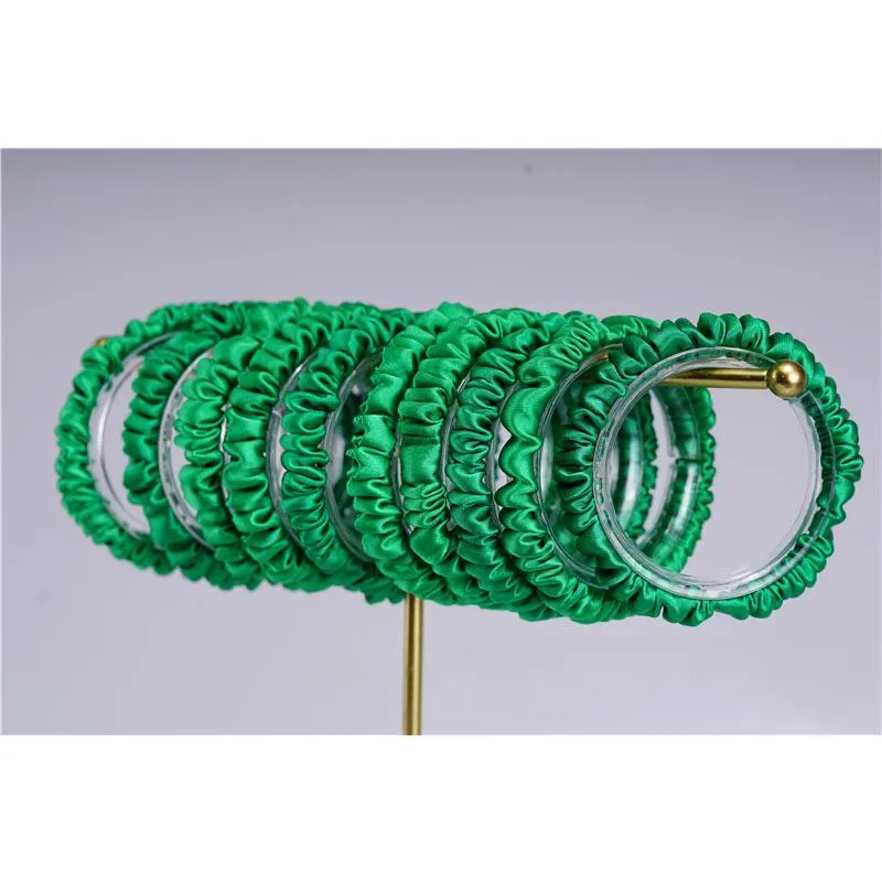 Green silk scrunchies mini Forest