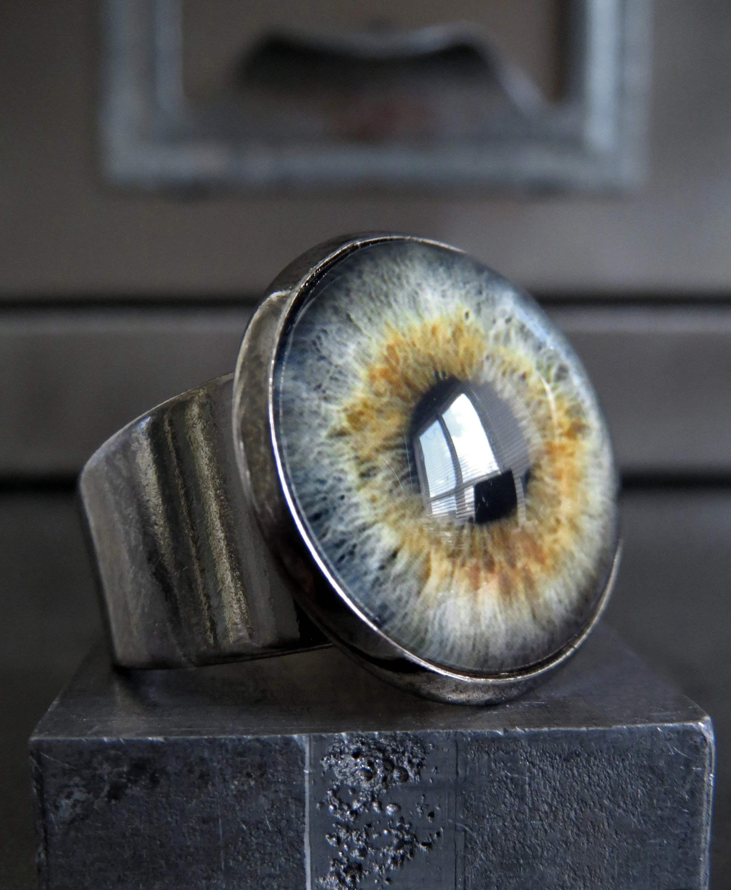 Halloween Light Grey Eyeball Ring - Two Sizes