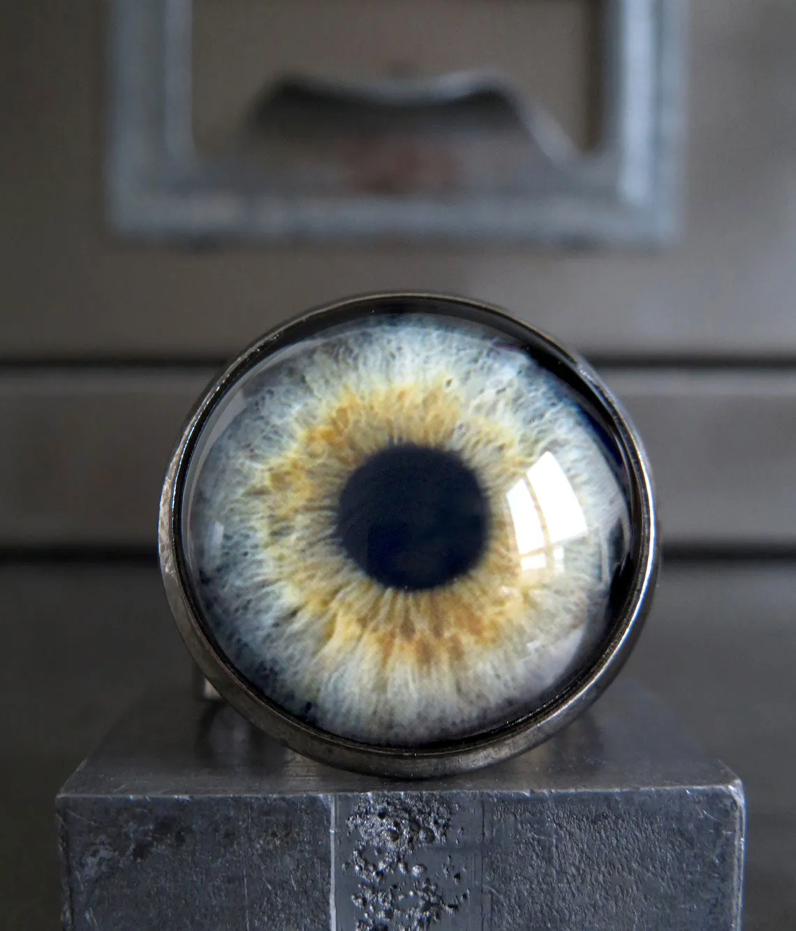 Halloween Light Grey Eyeball Ring - Two Sizes