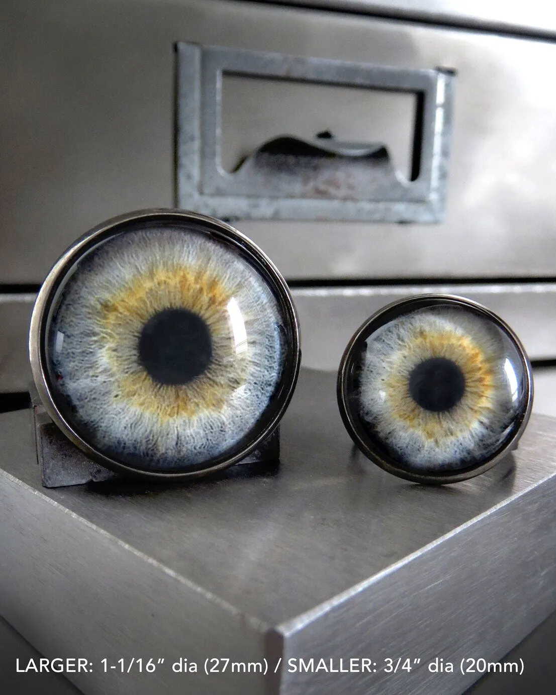 Halloween Light Grey Eyeball Ring - Two Sizes