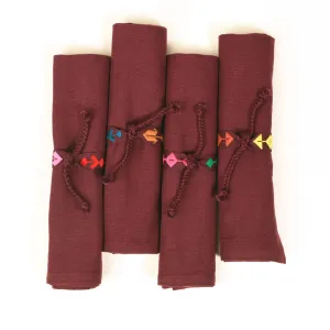 Handwoven Napkin Ties | Eggplant
