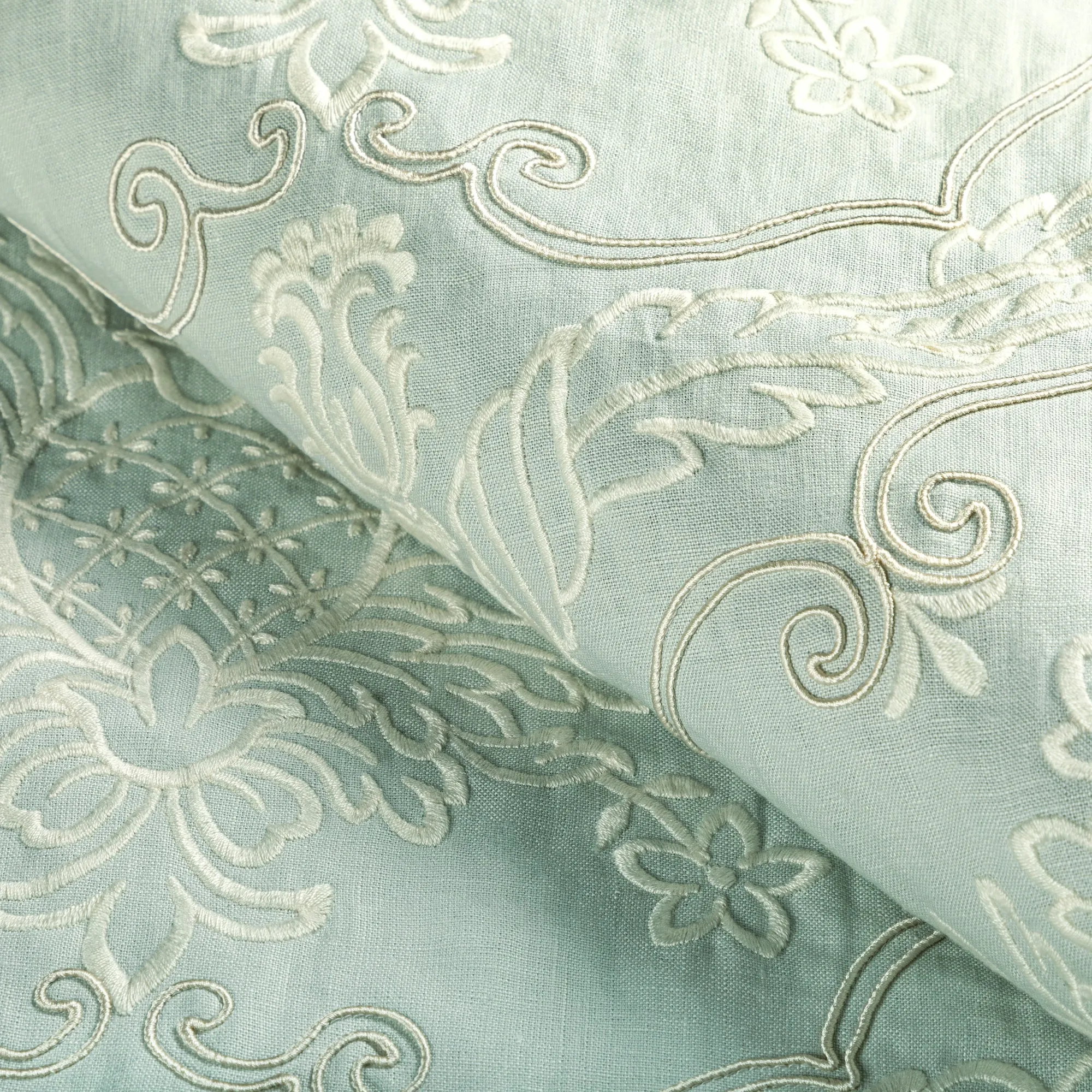 Hayes Embroidery Fabric (Aqua)