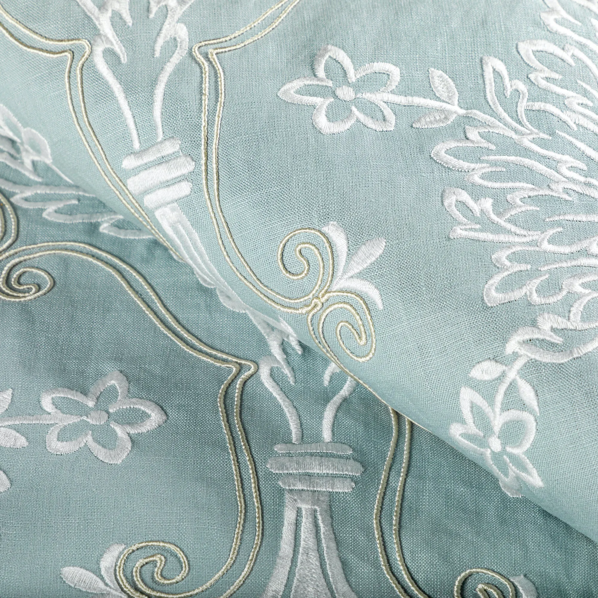 Hayes Embroidery Fabric (Blue)