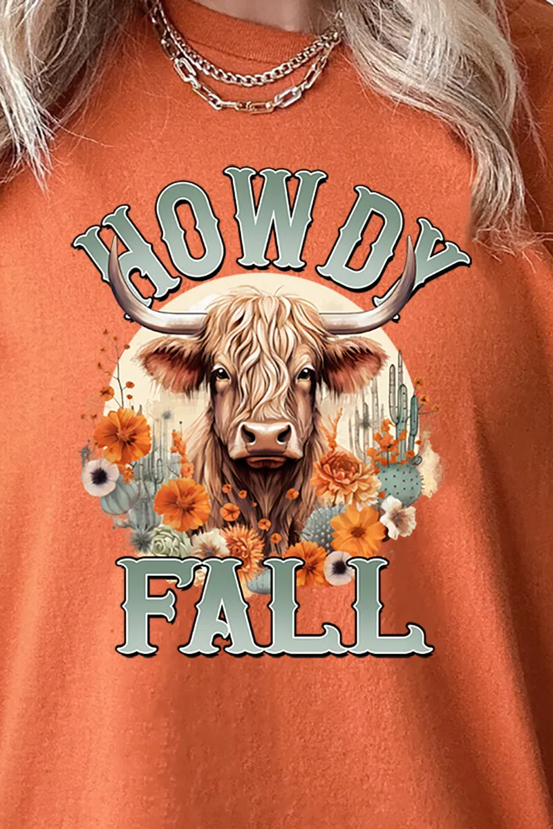 Highland Howdy Fall Short Sleeve Relaxed Fit T-Shirt