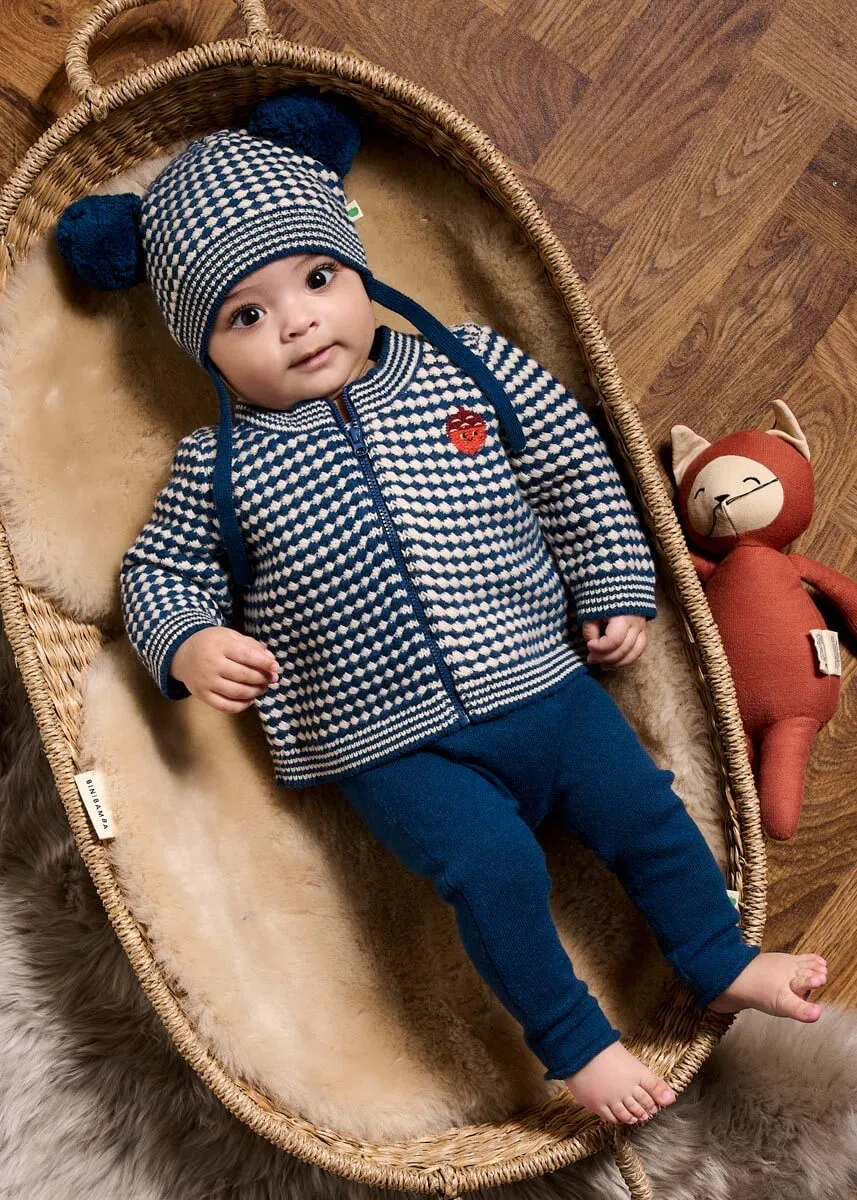Homey - Navy Mix Chunky Checker Cardigan