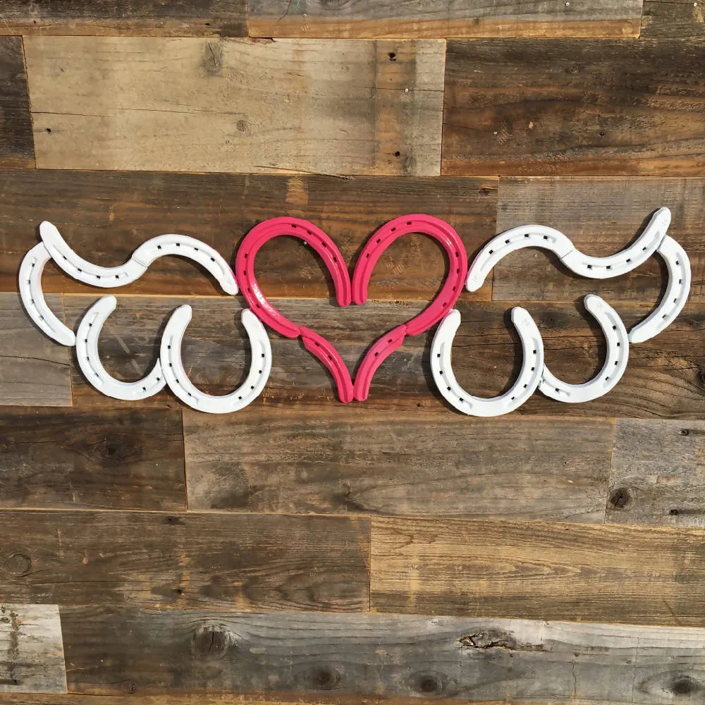 Horseshoe Heart with Wings - The Heritage Forge - Natural Metal