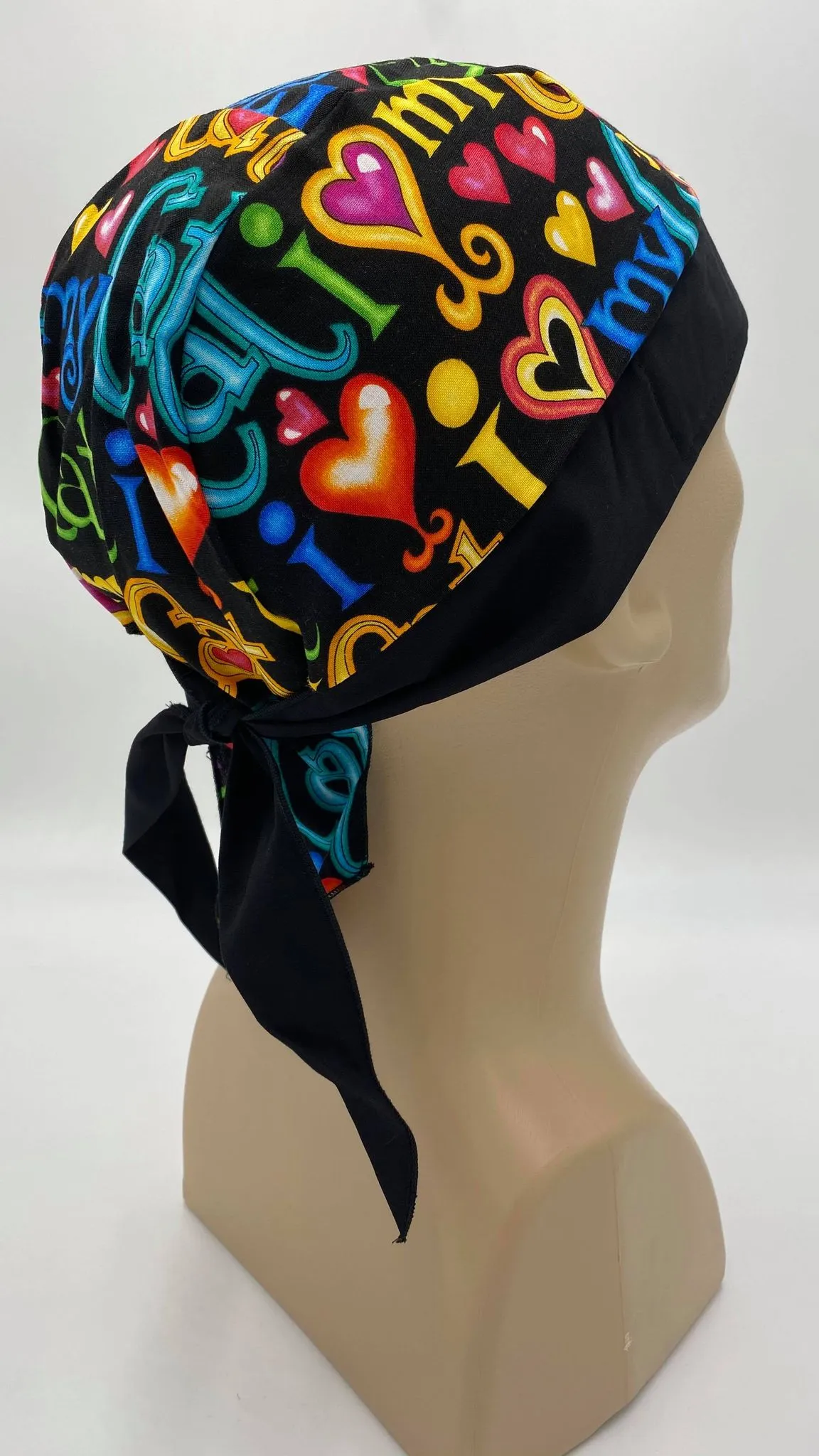 I Love My Cat Bandana Dorag with Sweatband Doo Rag Made America USA Motorcycle Skull Cap Cotton Helmet Liner