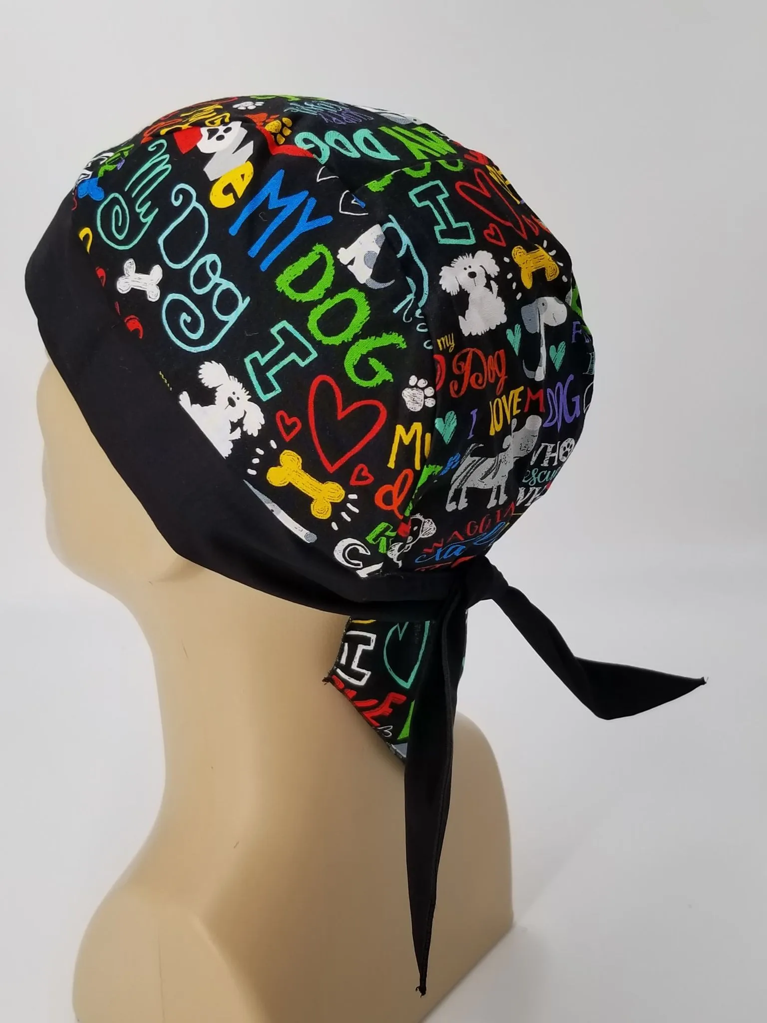 I Love My Dog Bandana Dorag with Sweatband Doo Rag Made America USA Motorcycle Skull Cap Cotton Helmet Liner