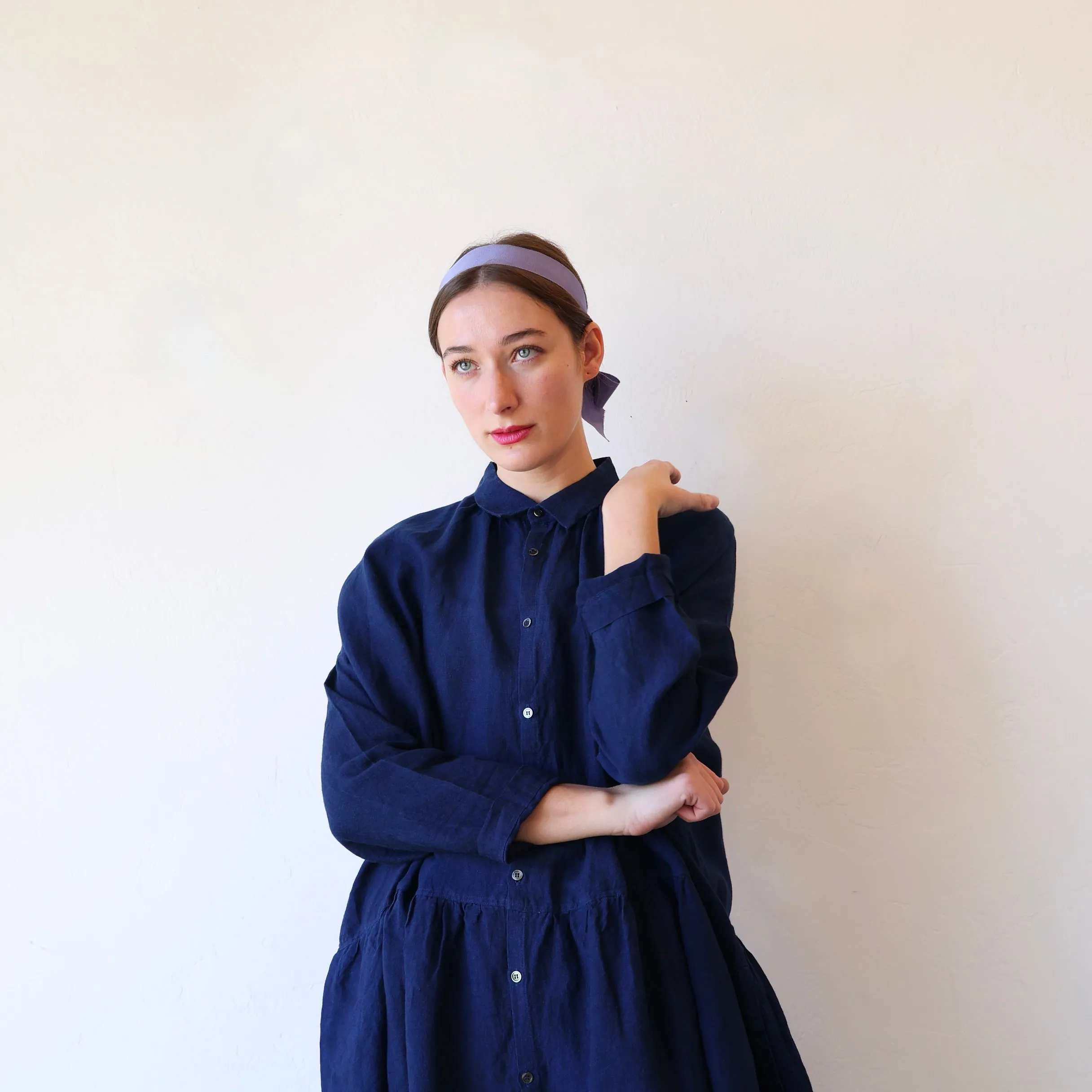 Ichi Antiquités Linen Dress - Dark Indigo