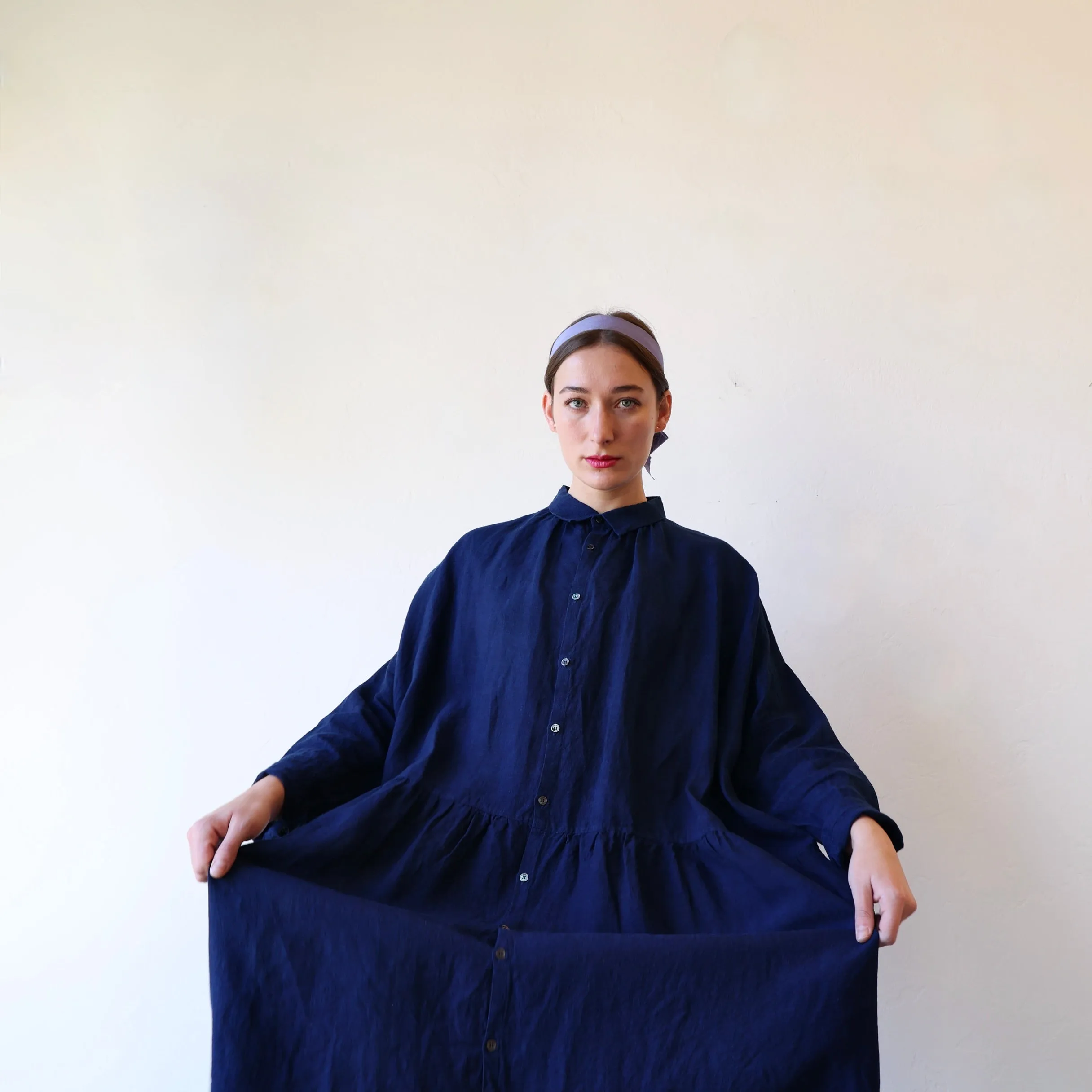 Ichi Antiquités Linen Dress - Dark Indigo