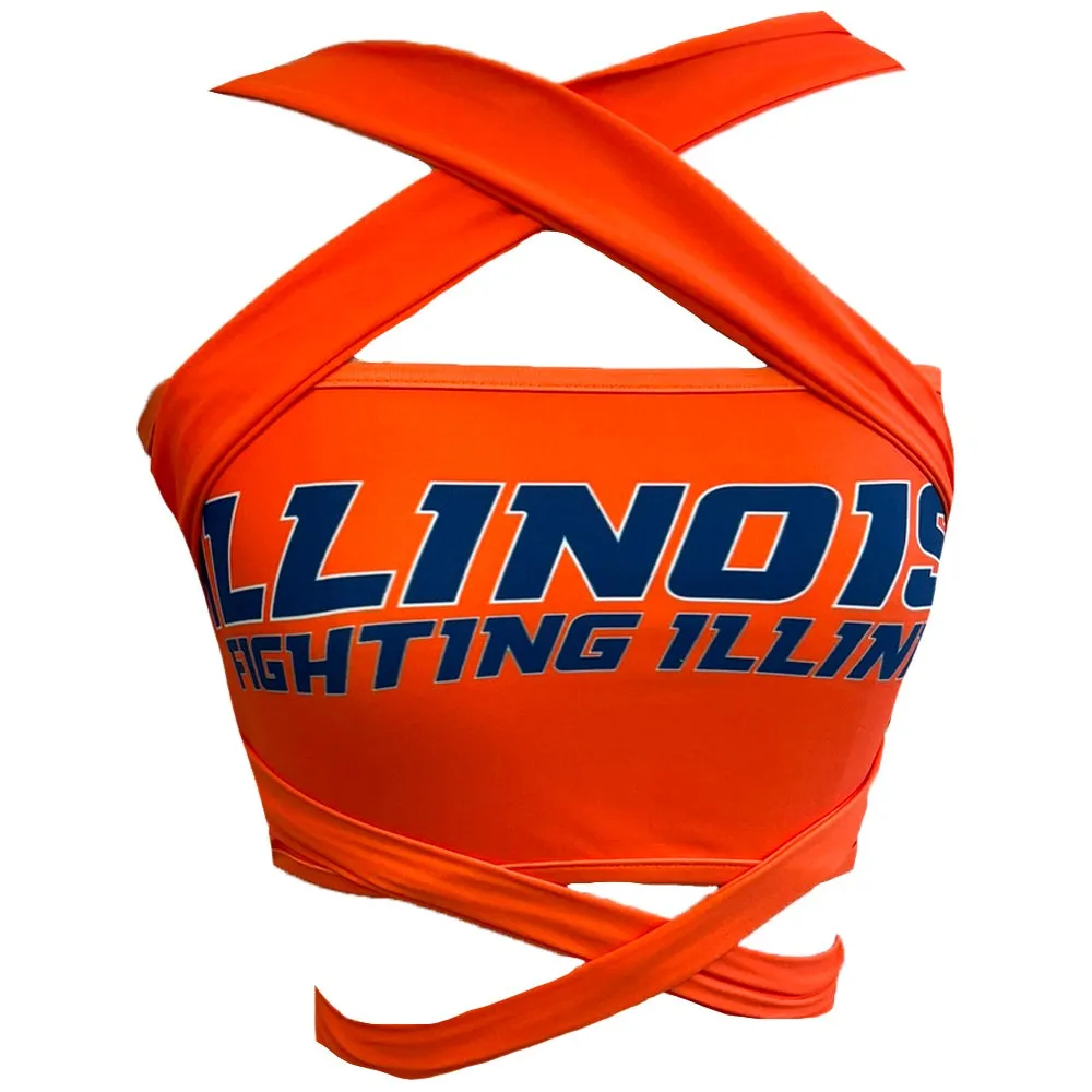 Illinois Fighting Illini Orange Multi Way Bandeau Top