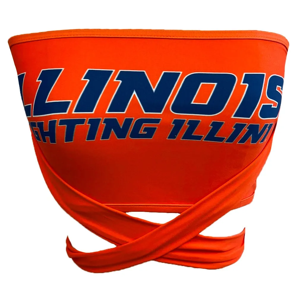 Illinois Fighting Illini Orange Multi Way Bandeau Top