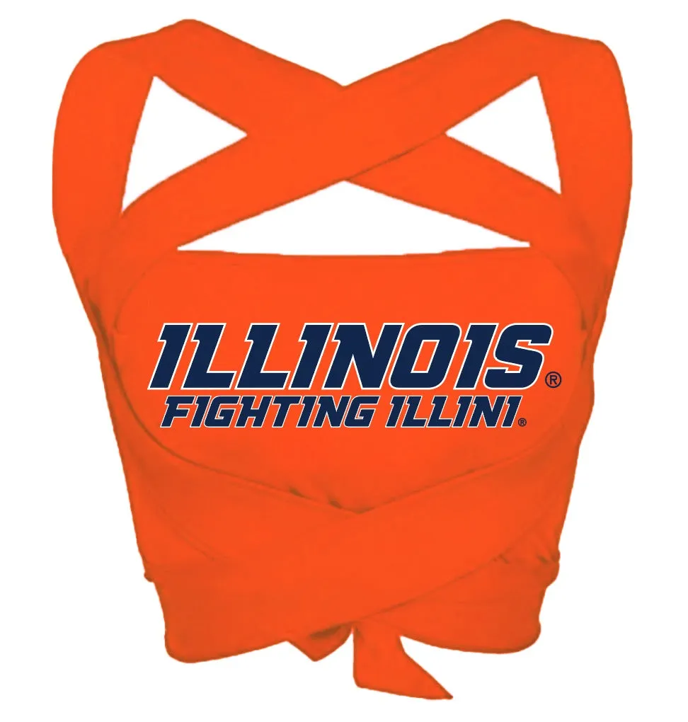 Illinois Fighting Illini Orange Multi Way Bandeau Top