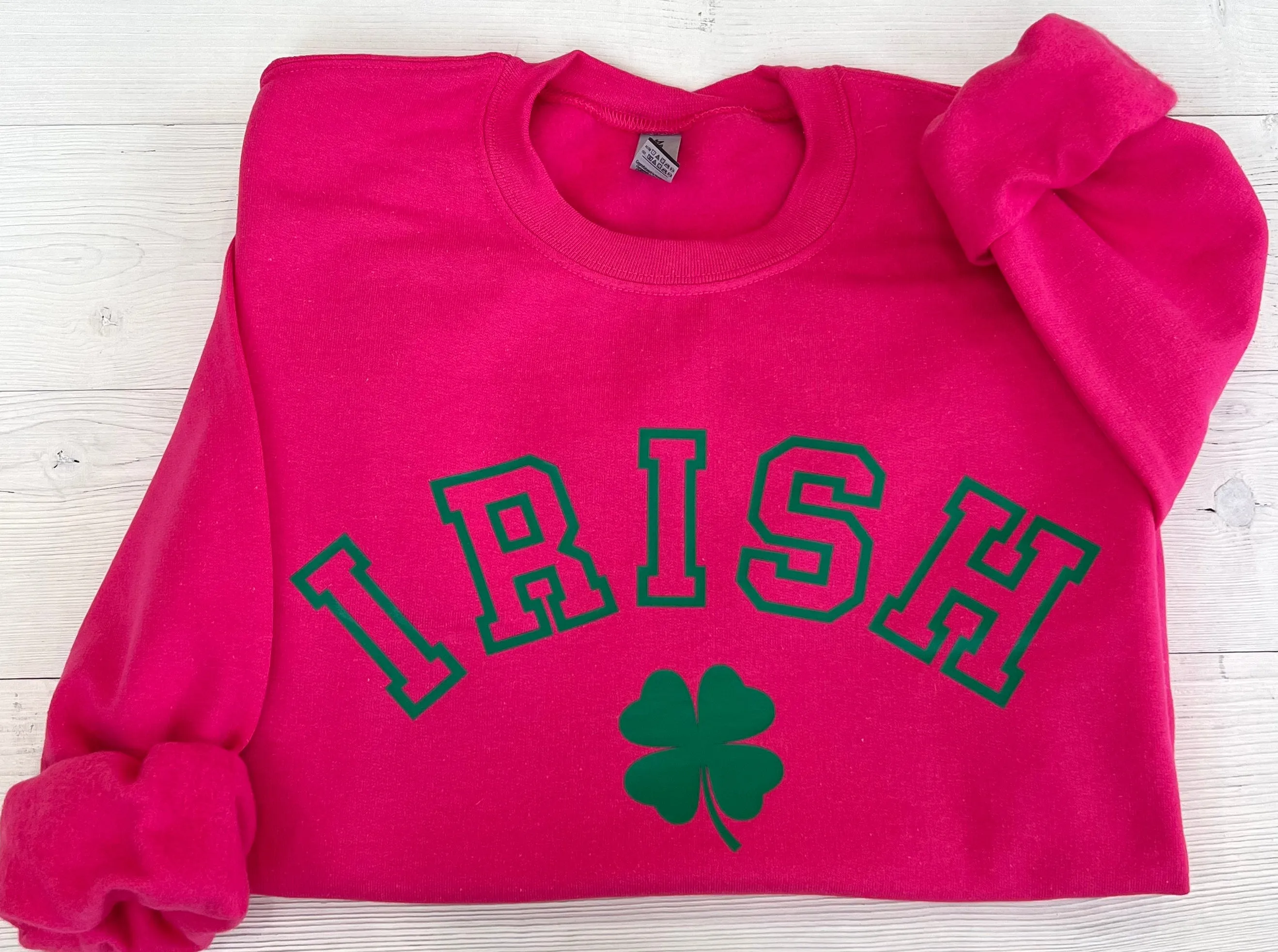 Irish Varsity Four Leaf Clover St. Patricks Day Sweatshirt