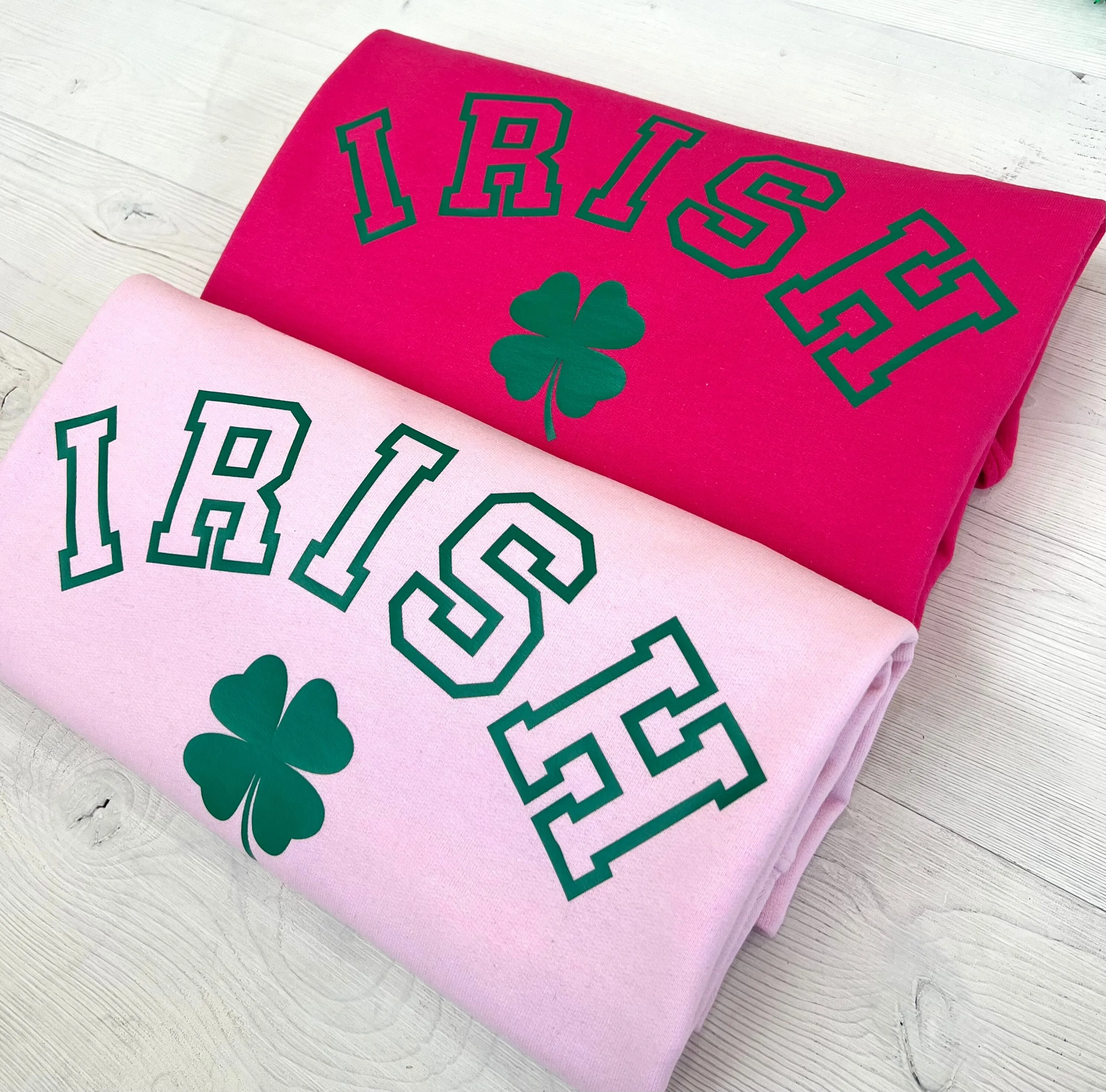Irish Varsity Four Leaf Clover St. Patricks Day Sweatshirt