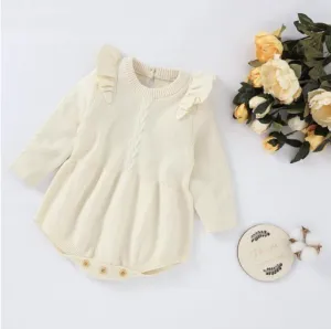 Isla Knitted Romper - Cream