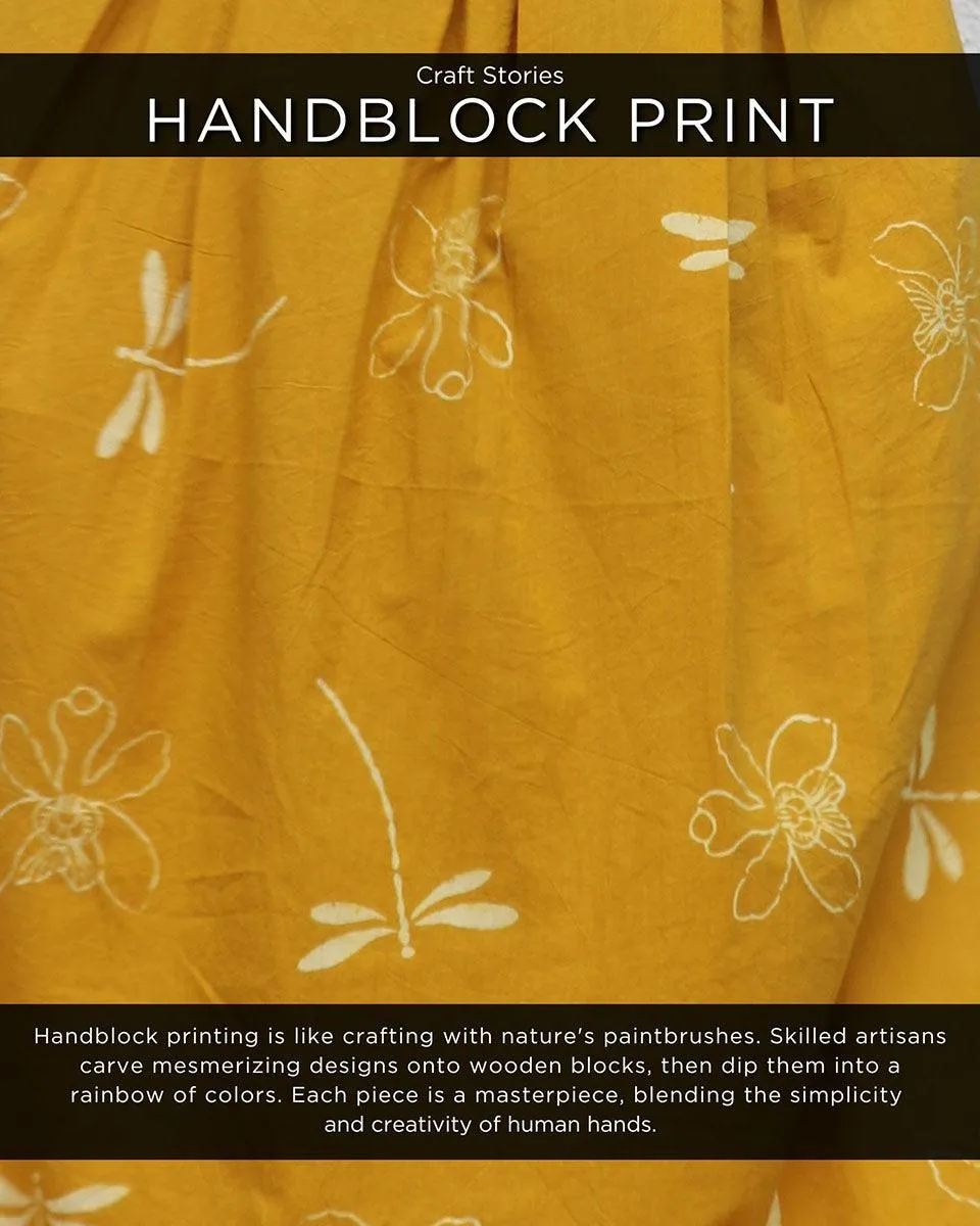 Izaar Blockprinted Cotton Dress - Flower Girl