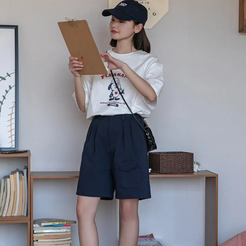 Japanese College Style Wide Leg Pants Shorts UB6324
