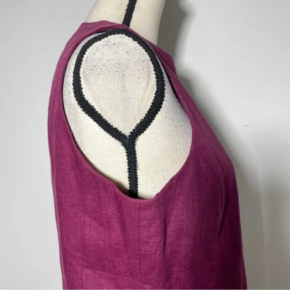 Jones New York Burgandy Linen Blend Sleeveless Vest Pencil Skirt Suit Set 8