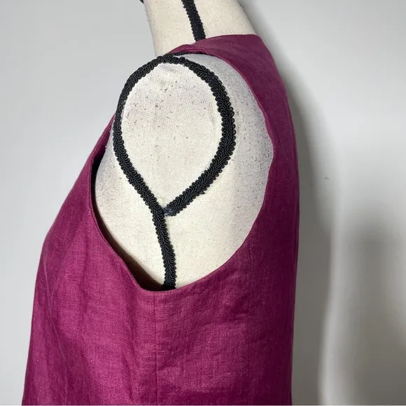 Jones New York Burgandy Linen Blend Sleeveless Vest Pencil Skirt Suit Set 8