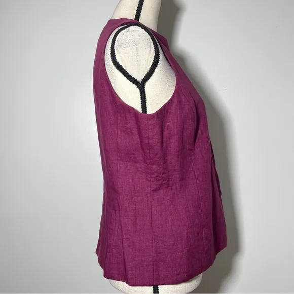 Jones New York Burgandy Linen Blend Sleeveless Vest Pencil Skirt Suit Set 8