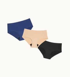 (Kit Item) First Period Kit Leakproof Underwear Night Sky/Beige/Black 3-Pack | Boyshort
