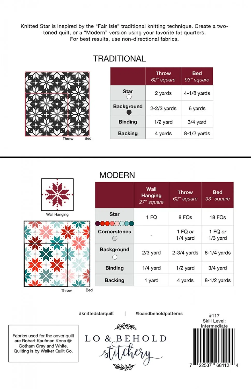 Knitted Star quilt pattern by Brittany Lloyd