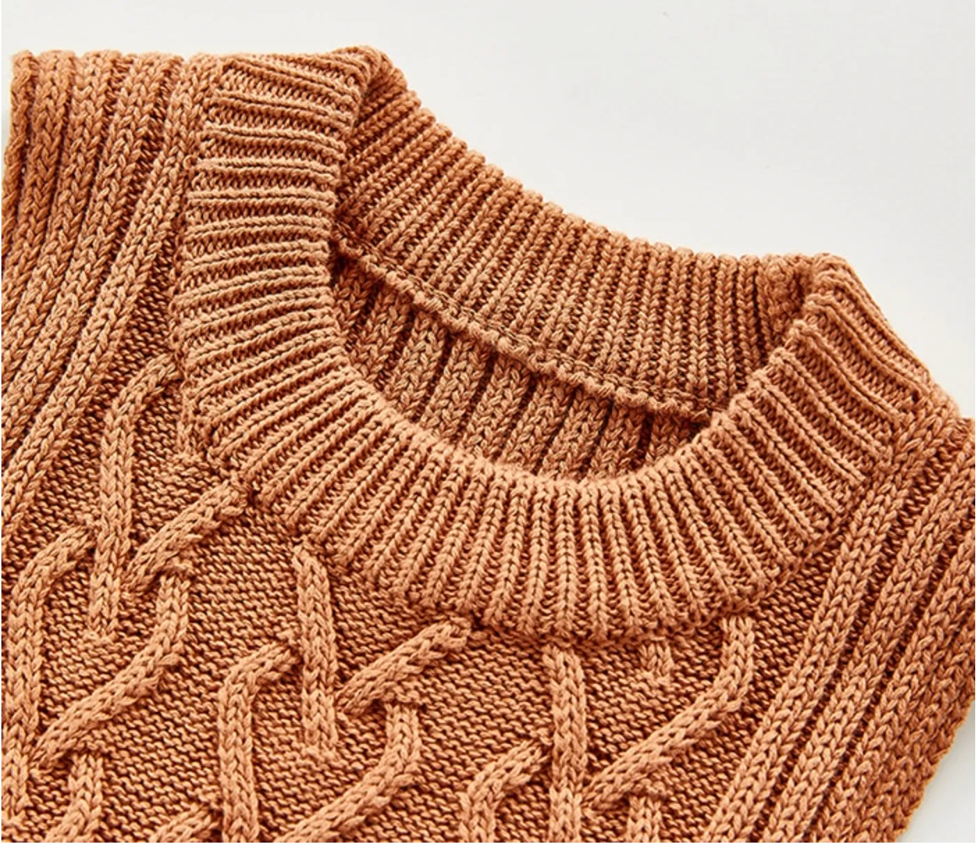 Knitted Tie-side Vest - Caramel