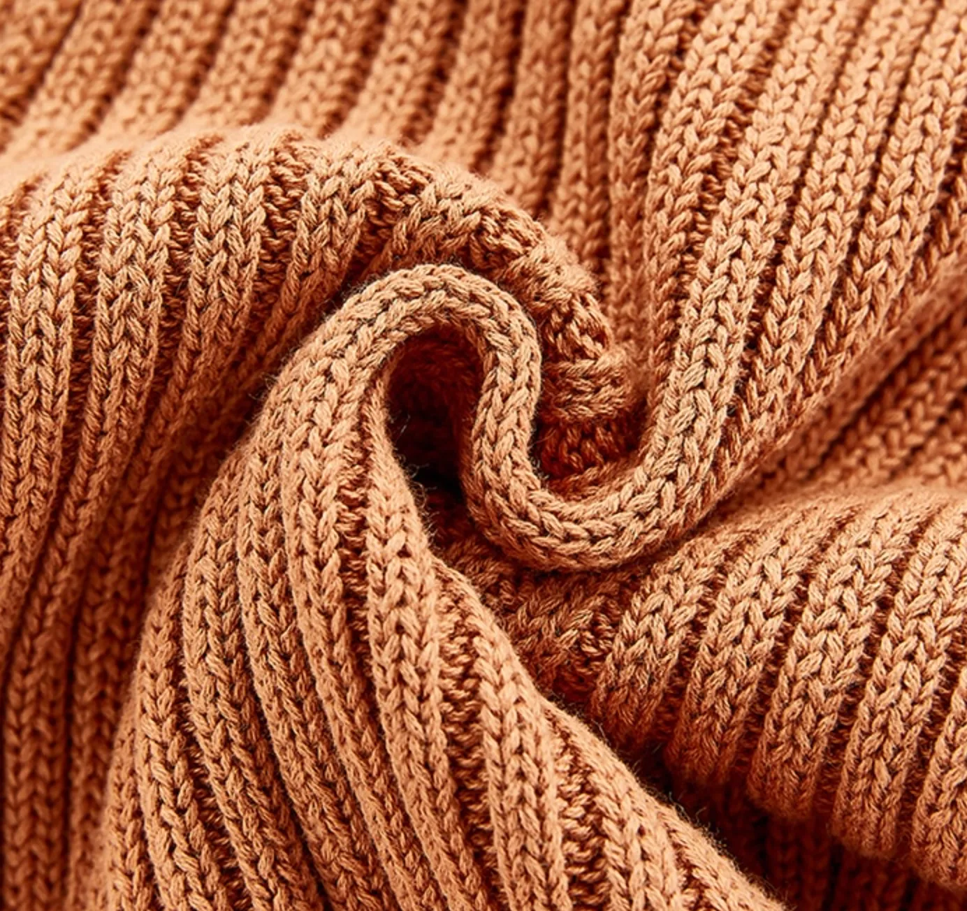 Knitted Tie-side Vest - Caramel