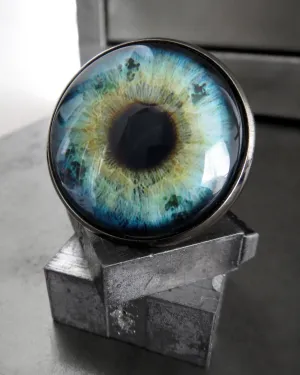 Large Blue Eyeball Ring - Gothic Halloween