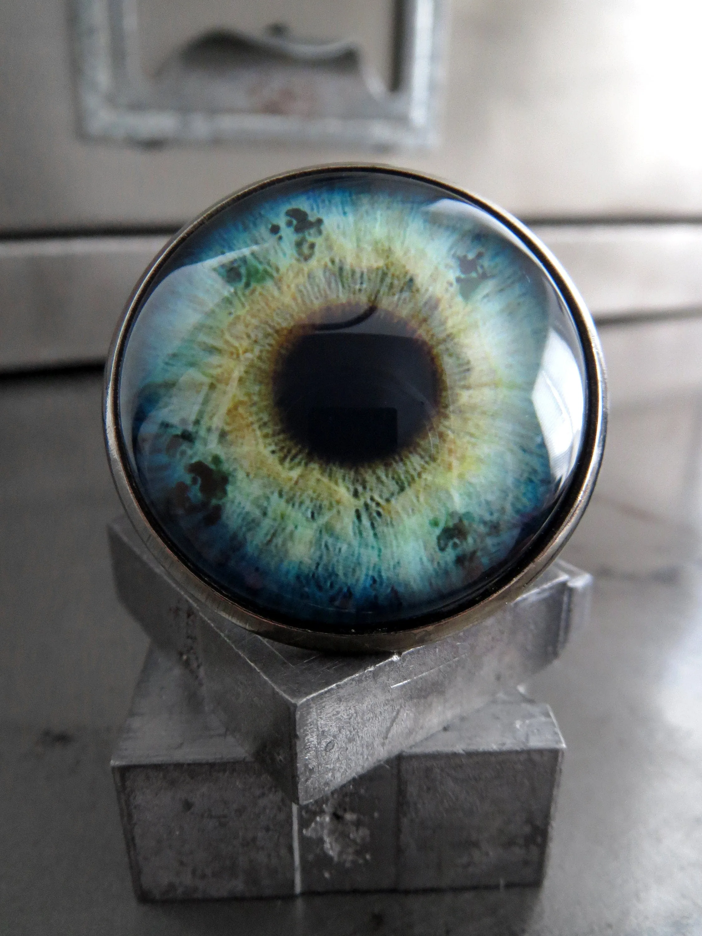 Large Blue Eyeball Ring - Gothic Halloween