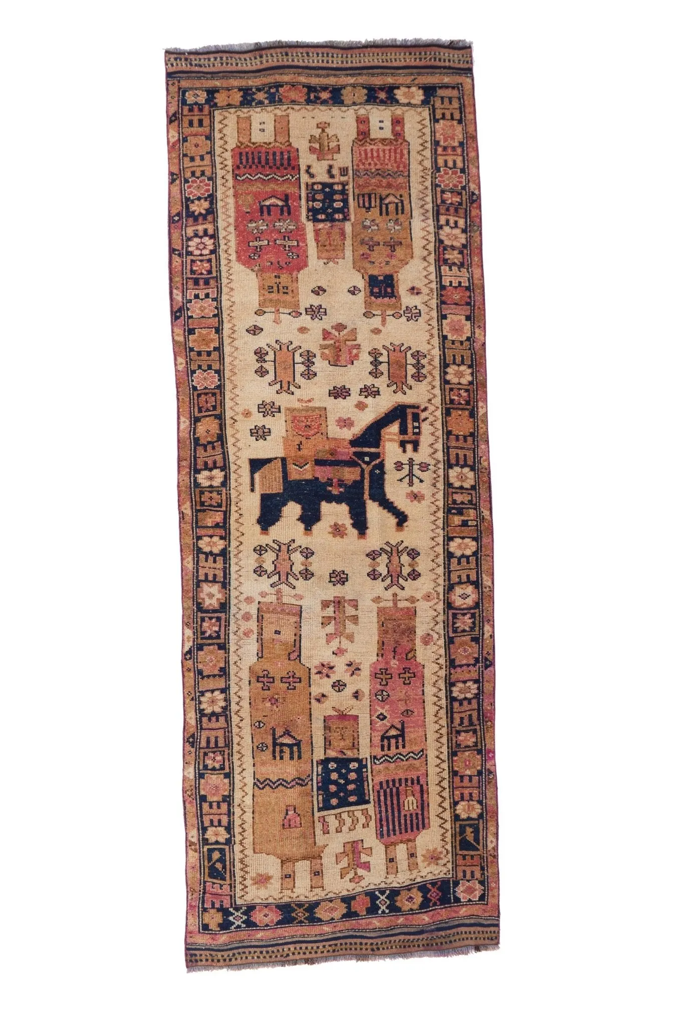 'Laurel' Vintage Heirloom Turkish Runner- 4' x 11'2''
