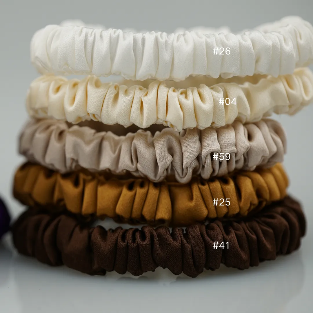 Light Brown silk scrunchies mini