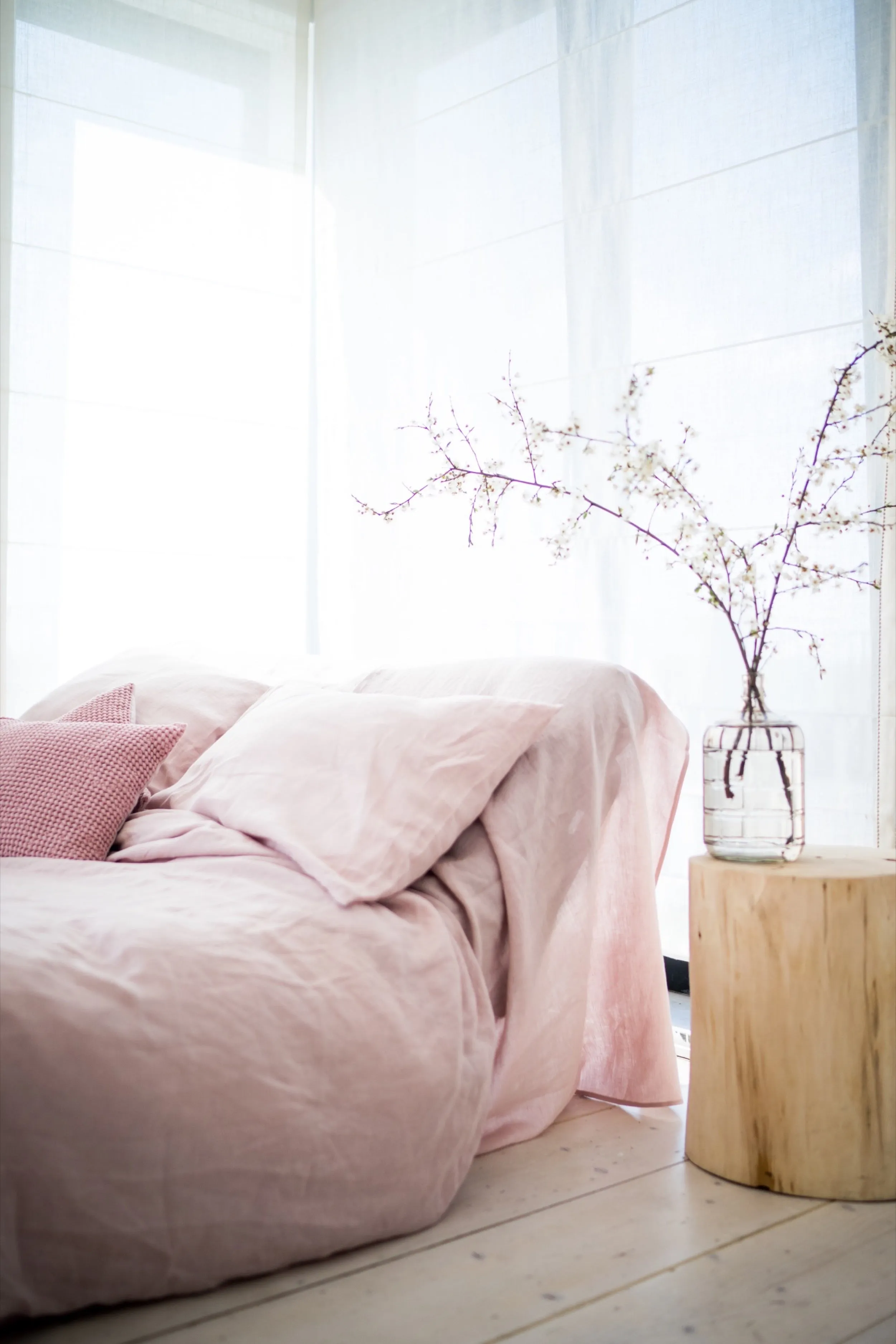 Linen duvet cover - pink