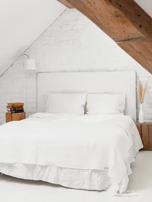 Linen Waffle Blanket | White