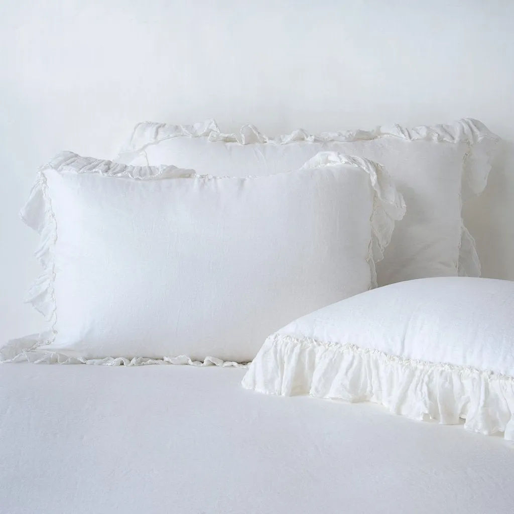 Linen Whisper Deluxe Sham - White