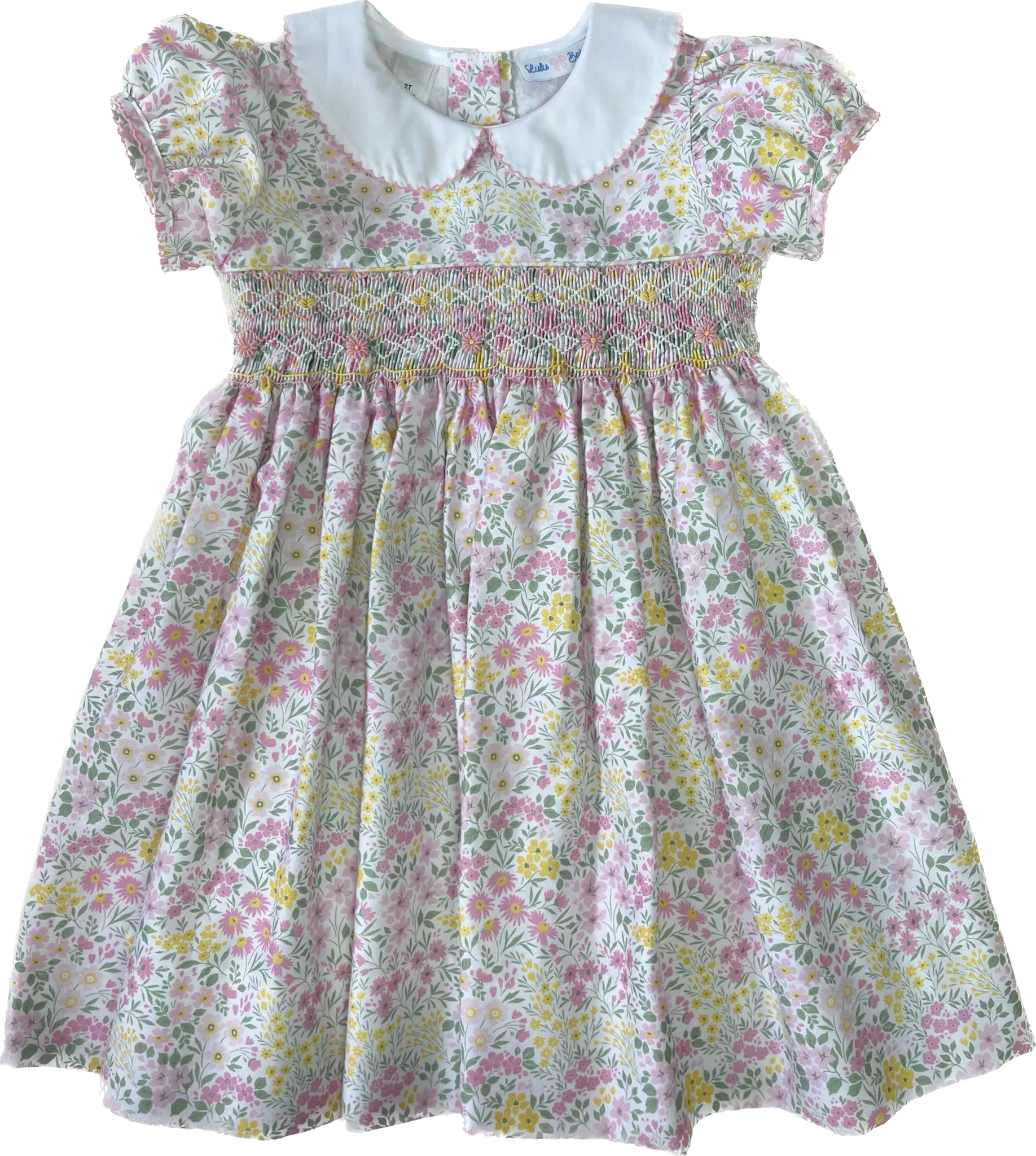 Lulu Bebe Pink Floral Smocked Dress