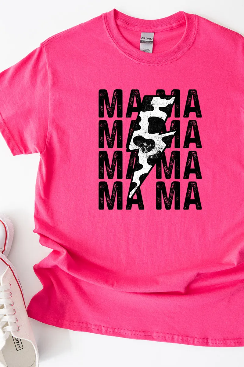 Mama Cow Lightning Bolt Short Sleeve Relaxed Fit T-Shirt