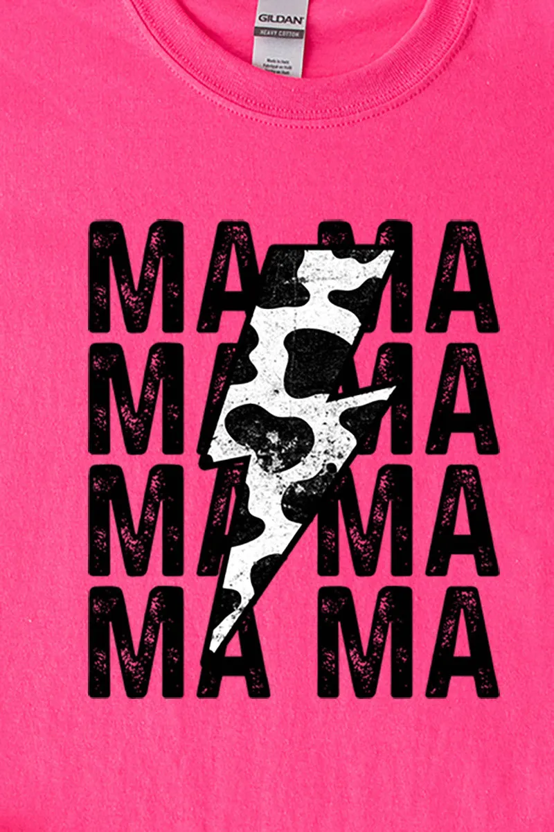 Mama Cow Lightning Bolt Short Sleeve Relaxed Fit T-Shirt