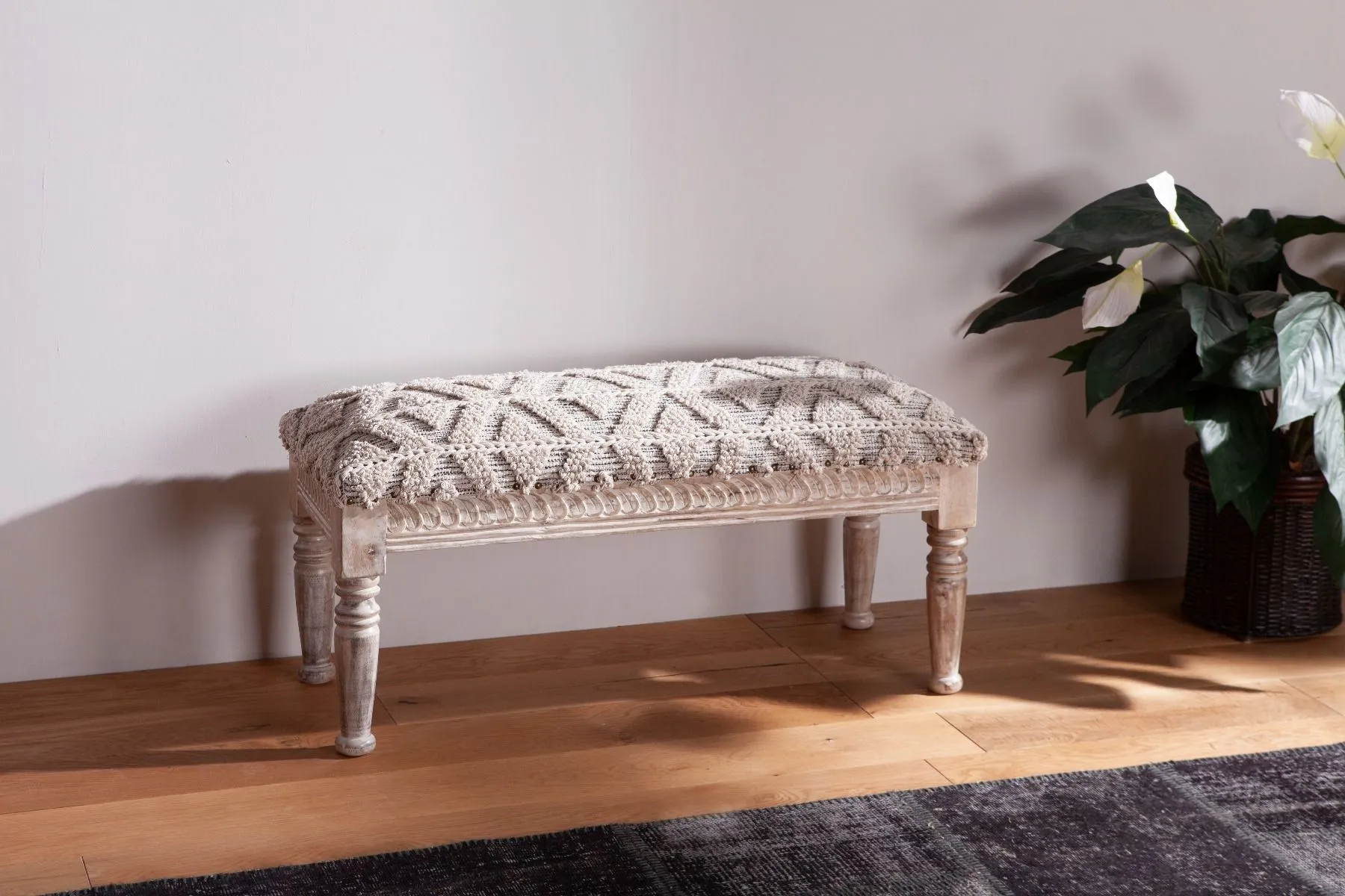 Marrakesh 39" Woven Upholstered Accent Bench